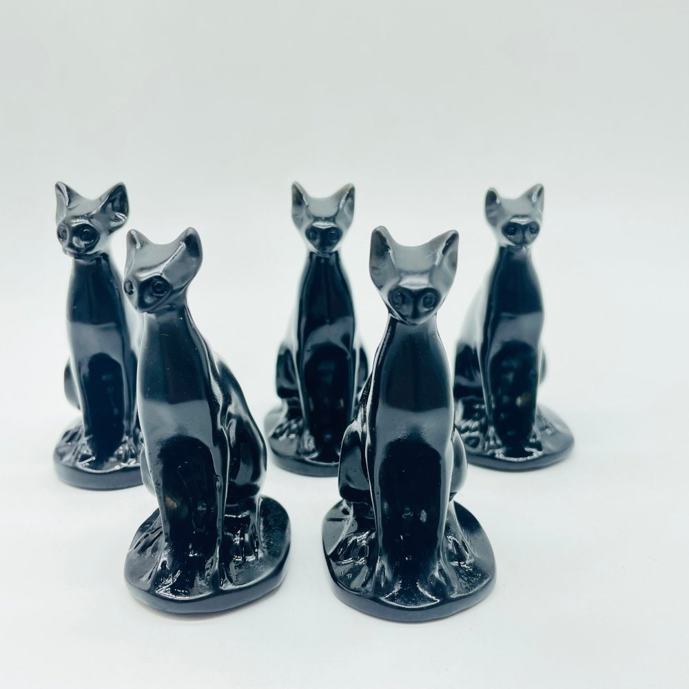 Black Obsidian Sphynx Hairless Cat Carving Animal Wholesale -Wholesale Crystals