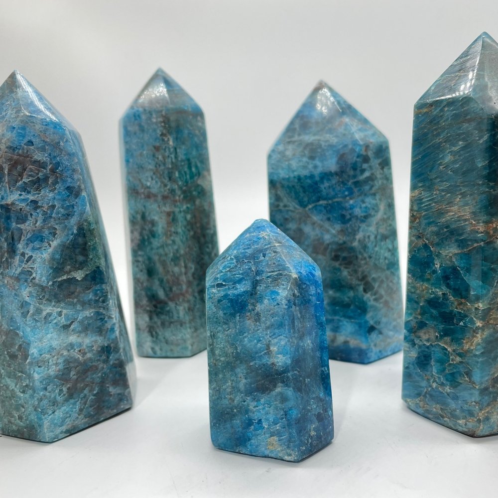 Blue Apatite Tower Point 4-6in(10-15cm) Wholesale -Wholesale Crystals