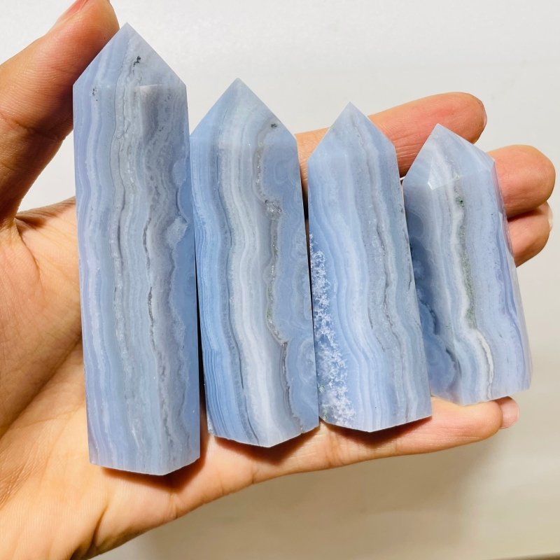 Blue Lace Agate Tower Point Crystal Wholesale -Wholesale Crystals