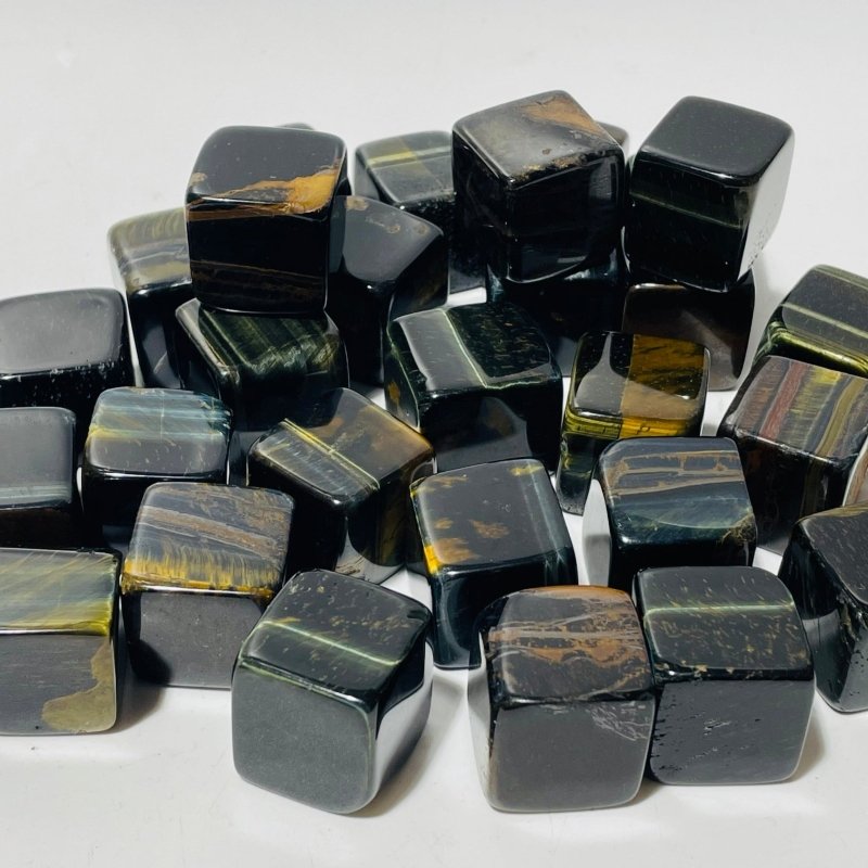 Blue Mixed Yellow Tiger Eye Cube Tumbled Wholesale -Wholesale Crystals