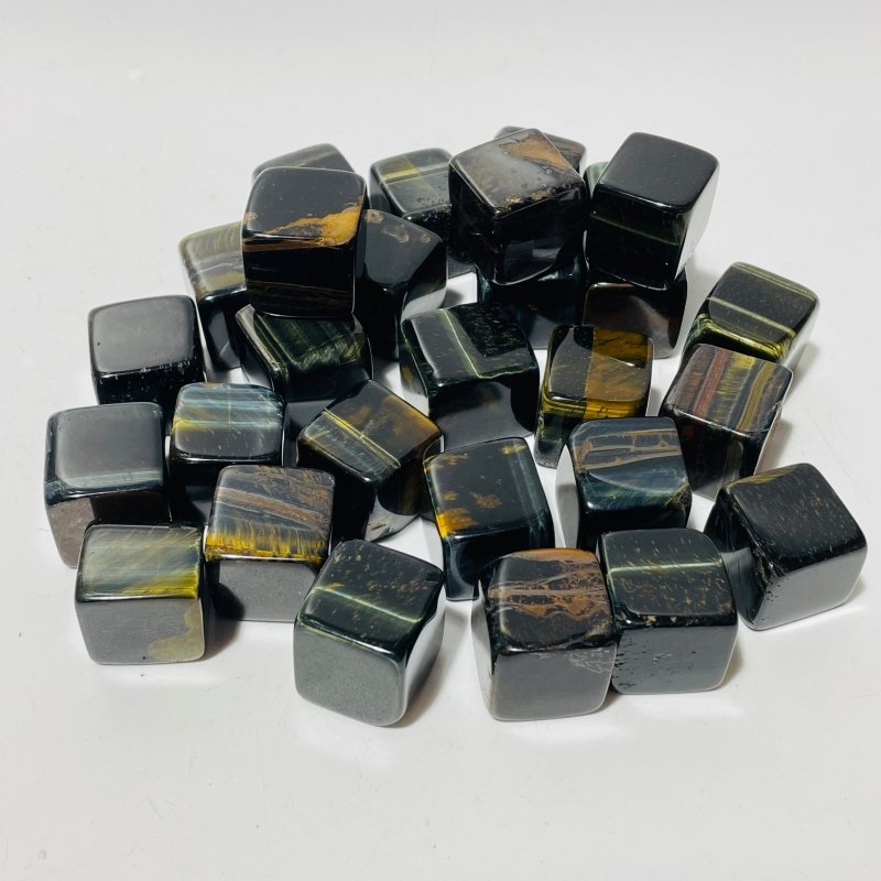 Blue Mixed Yellow Tiger Eye Cube Tumbled Wholesale -Wholesale Crystals