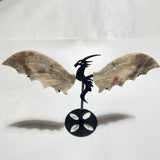 Blue Moonstone Mixed Sunstone Dragon Carving With Stand -Wholesale Crystals