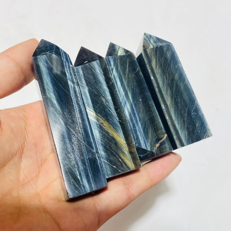 Blue Tiger Eye Four-Sided Tower Points Wholesale -Wholesale Crystals