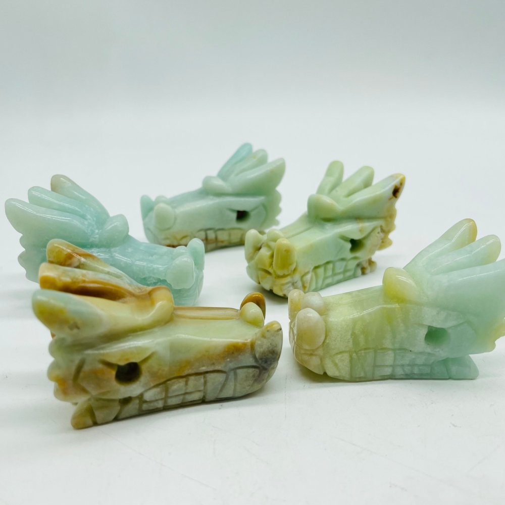 Caribbean Calcite & Rose Quartz Dragon Head Carving Wholesale -Wholesale Crystals