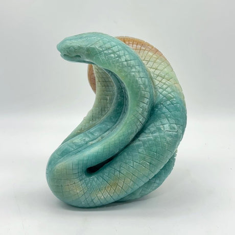 Caribbean Calcite Skull Snake Carving -Wholesale Crystals