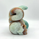 Caribbean Calcite Skull Snake Carving -Wholesale Crystals