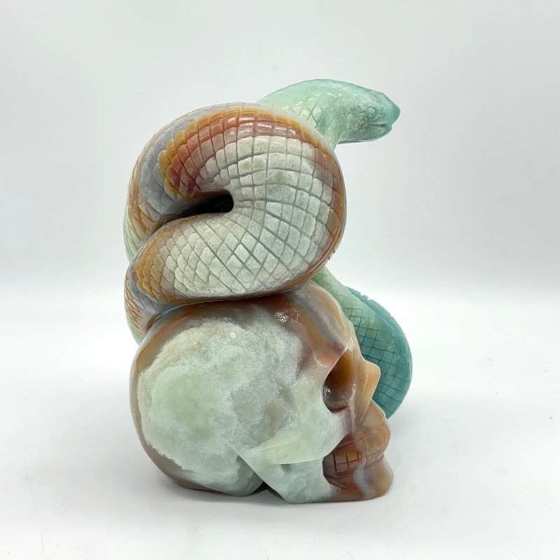 Caribbean Calcite Skull Snake Carving -Wholesale Crystals