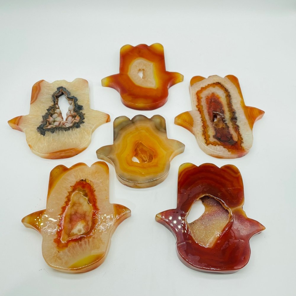 Carnelian Geode Hamsa Hand Carving Crystal Wholesale -Wholesale Crystals