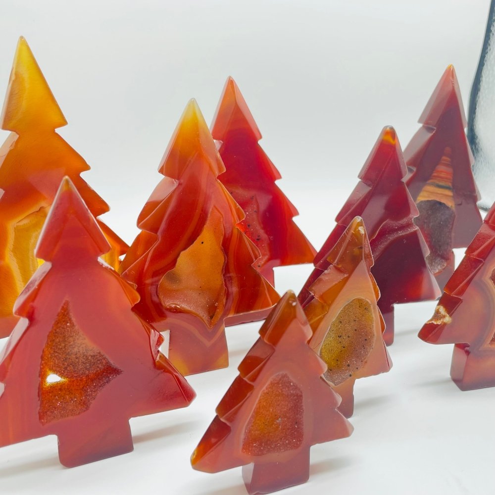Carnelian Geode Pine Tree Christmas Tree Carving Wholesale -Wholesale Crystals