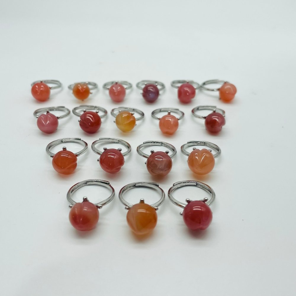 Carnelian Peach Ring Wholesale -Wholesale Crystals