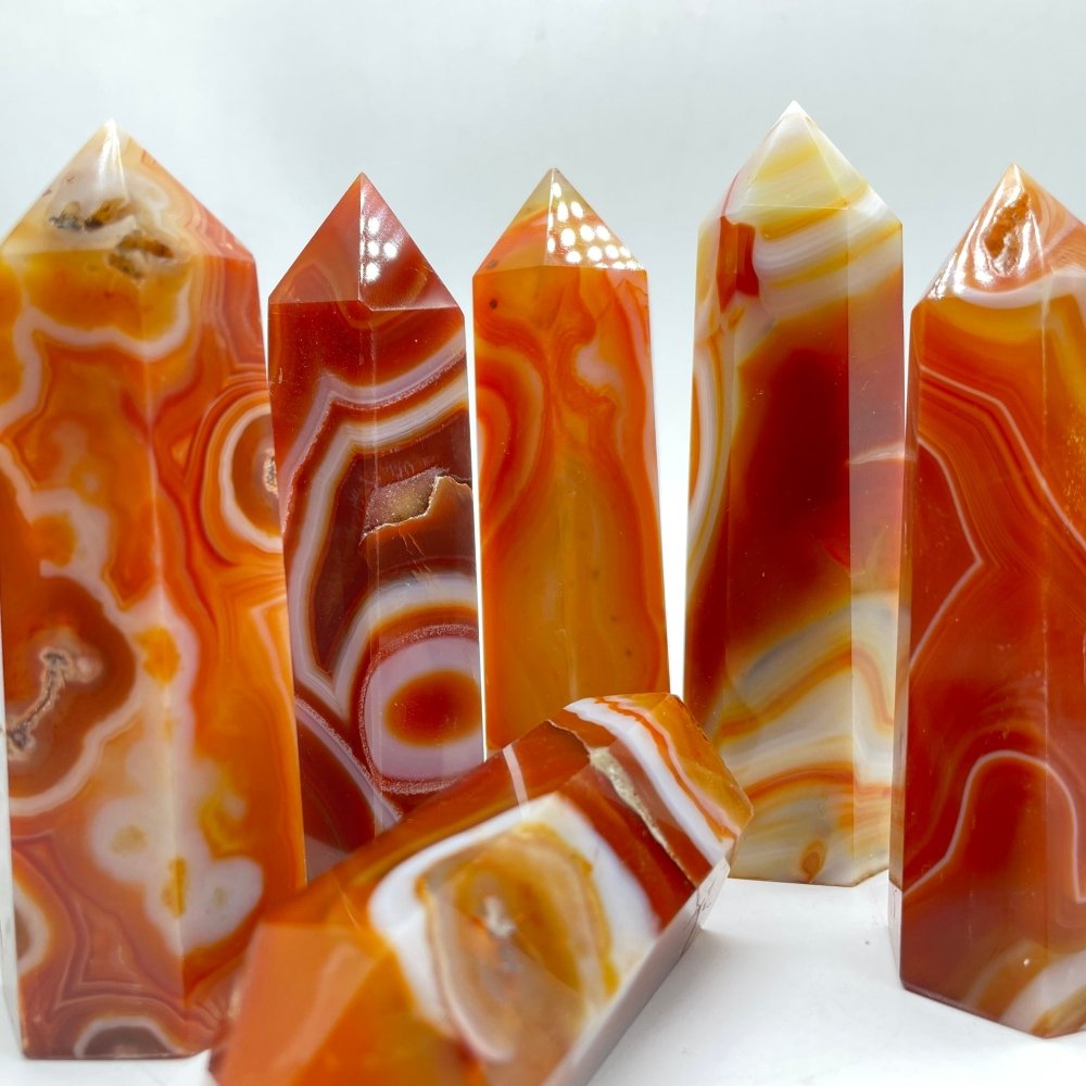 Carnelian Stripe Tower Point Wholesale -Wholesale Crystals