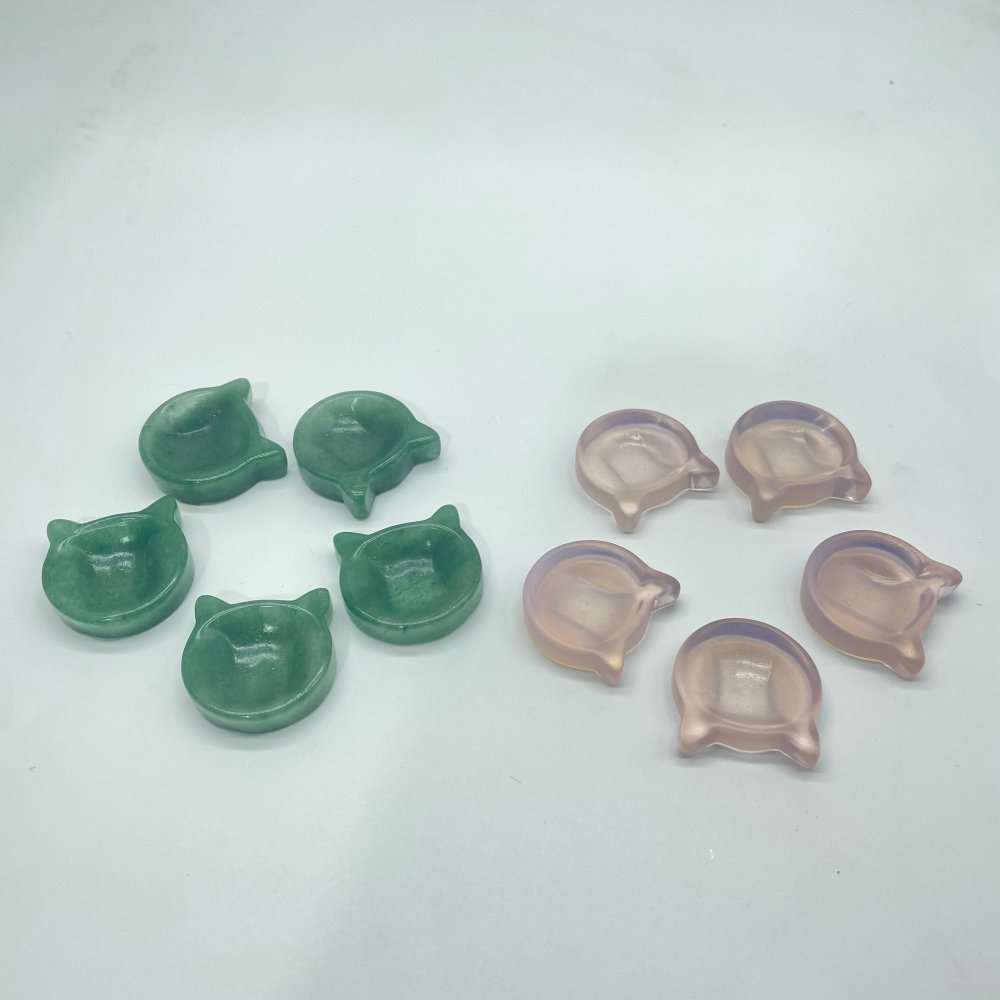 Cat Head Shape Aventurine& Rose Opalite (man made)Carving Wholesale -Wholesale Crystals