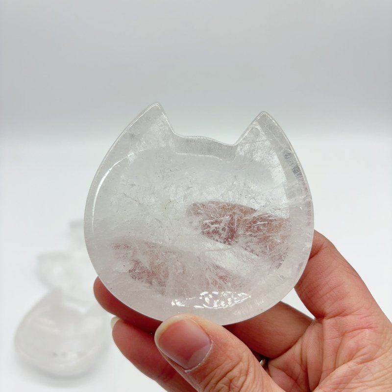 Cat Head Shape Clear Quartz Shallow Bowl Wholesale -Wholesale Crystals