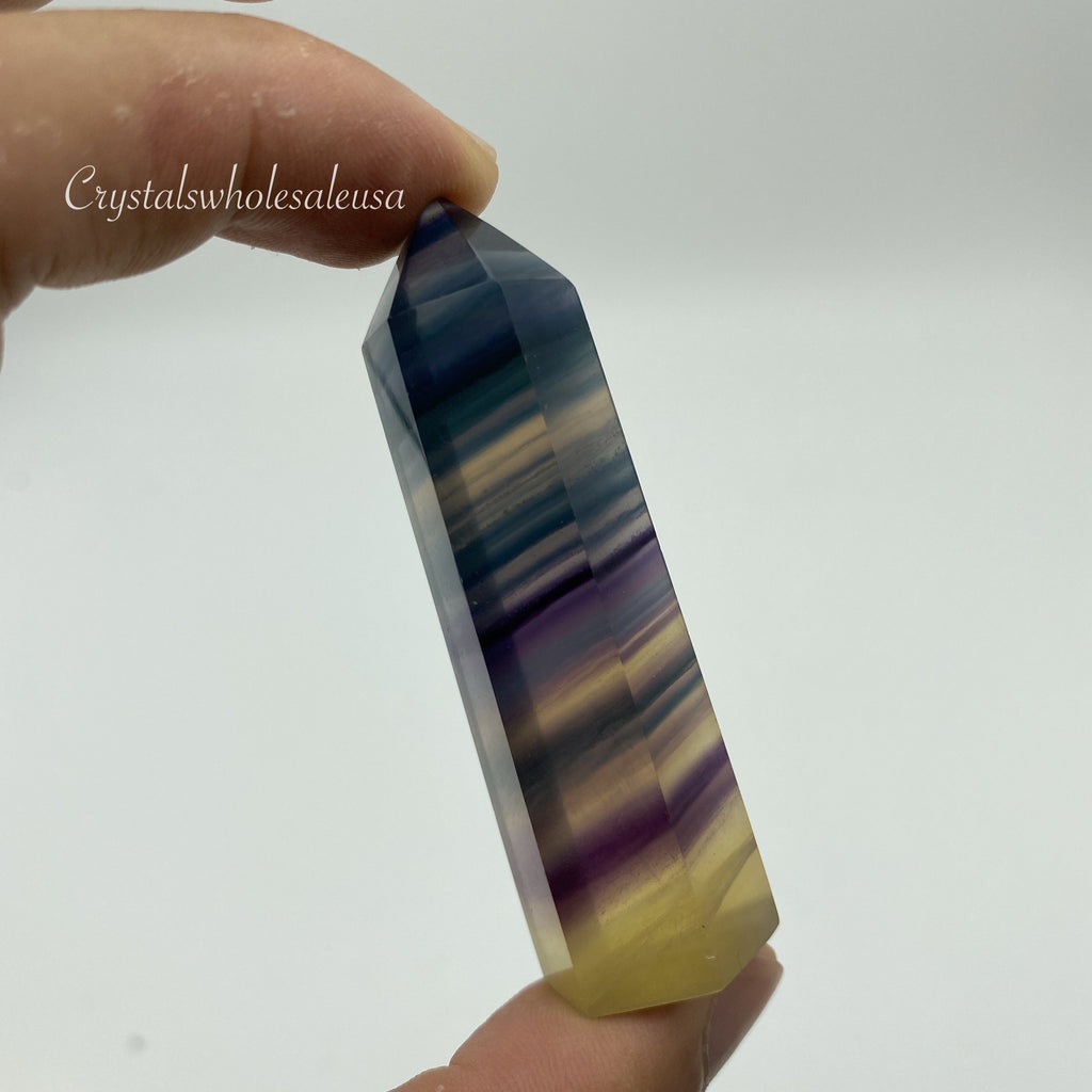 wholesale rainbow fluorite points -Wholesale Crystals