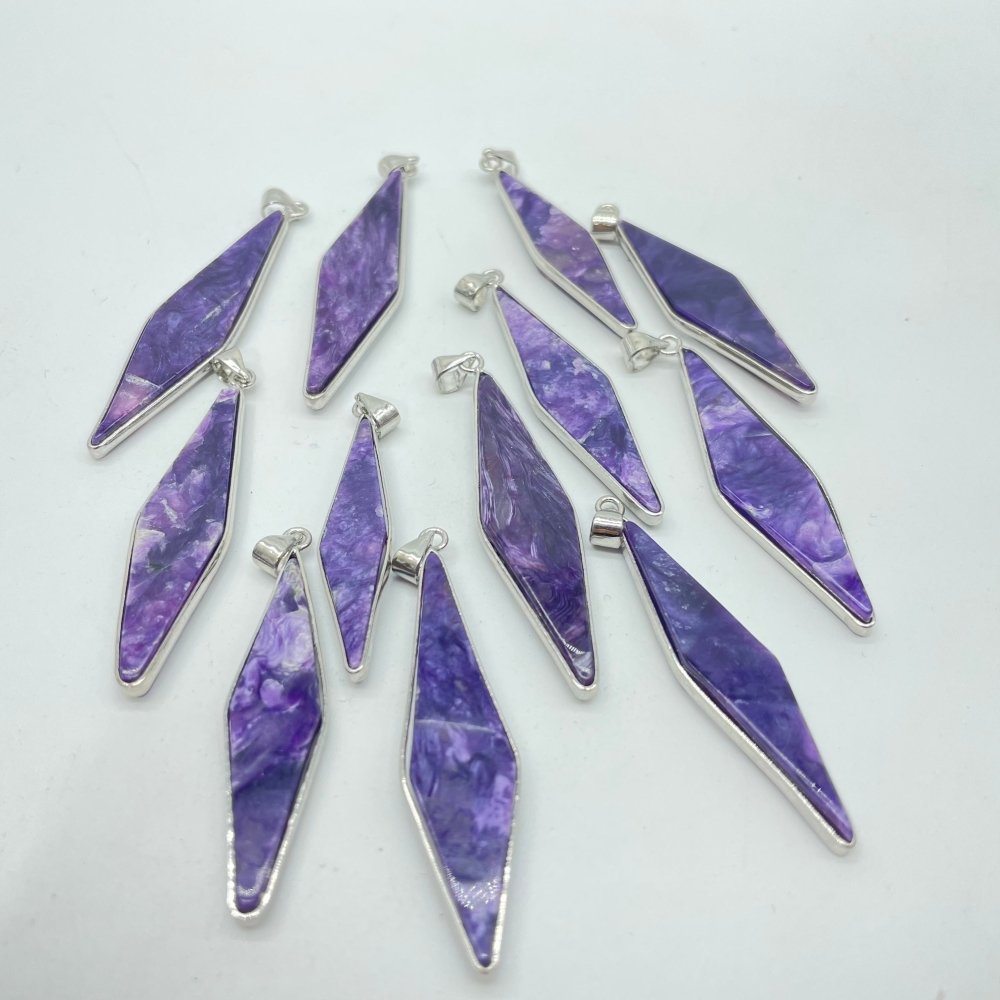 Charoite Rhombus Shape Pendant Wholesale -Wholesale Crystals