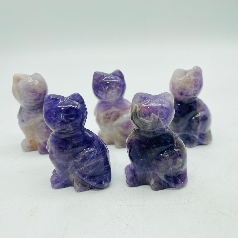 Chevron Amethyst Cat Carving Wholesale -Wholesale Crystals