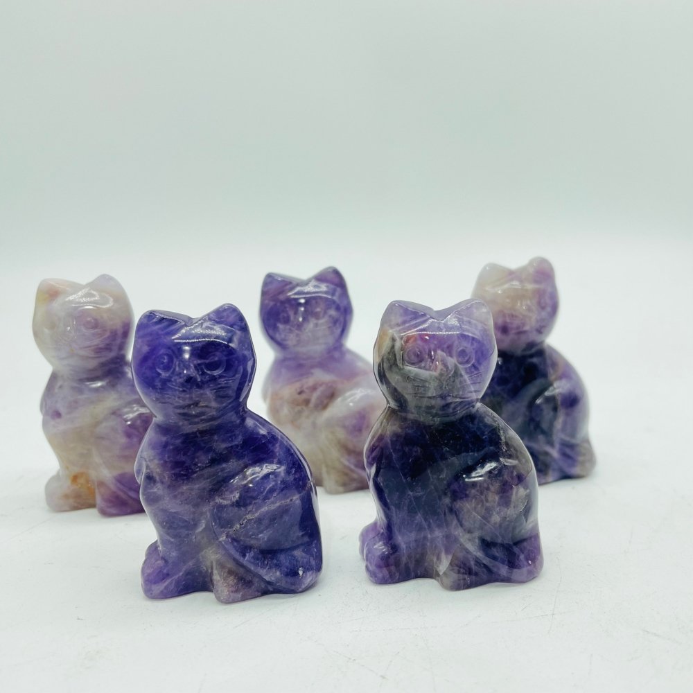 Chevron Amethyst Cat Carving Wholesale -Wholesale Crystals