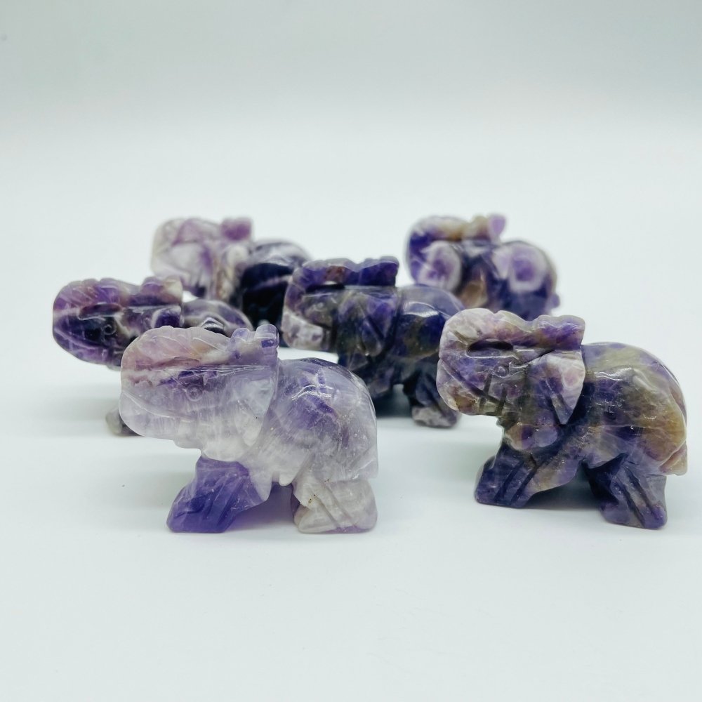 Chevron Amethyst Elephant Crystals Carving Wholesale -Wholesale Crystals