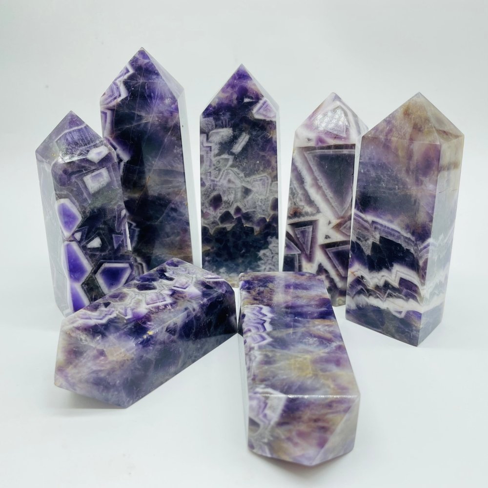 Chevron Amethyst Four-Sided Tower Point Wholesale -Wholesale Crystals