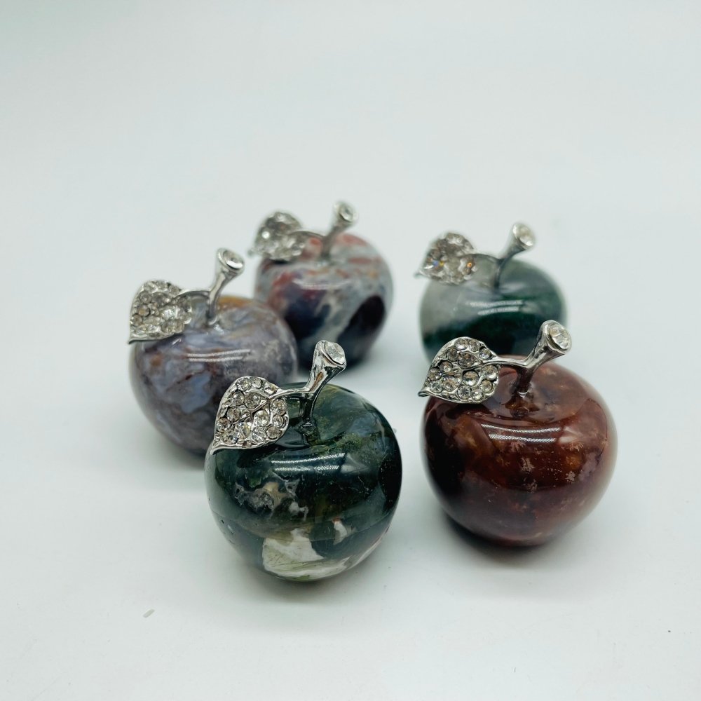 Chevron Amethyst & Ocean Jasper Apple Carving Wholesale -Wholesale Crystals