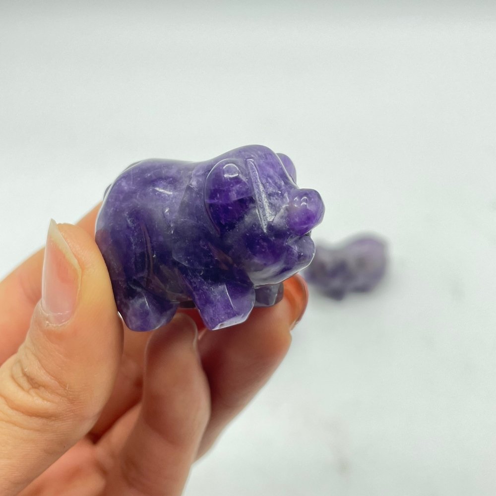 Chevron Amethyst Pig Carving Animal Wholesale -Wholesale Crystals