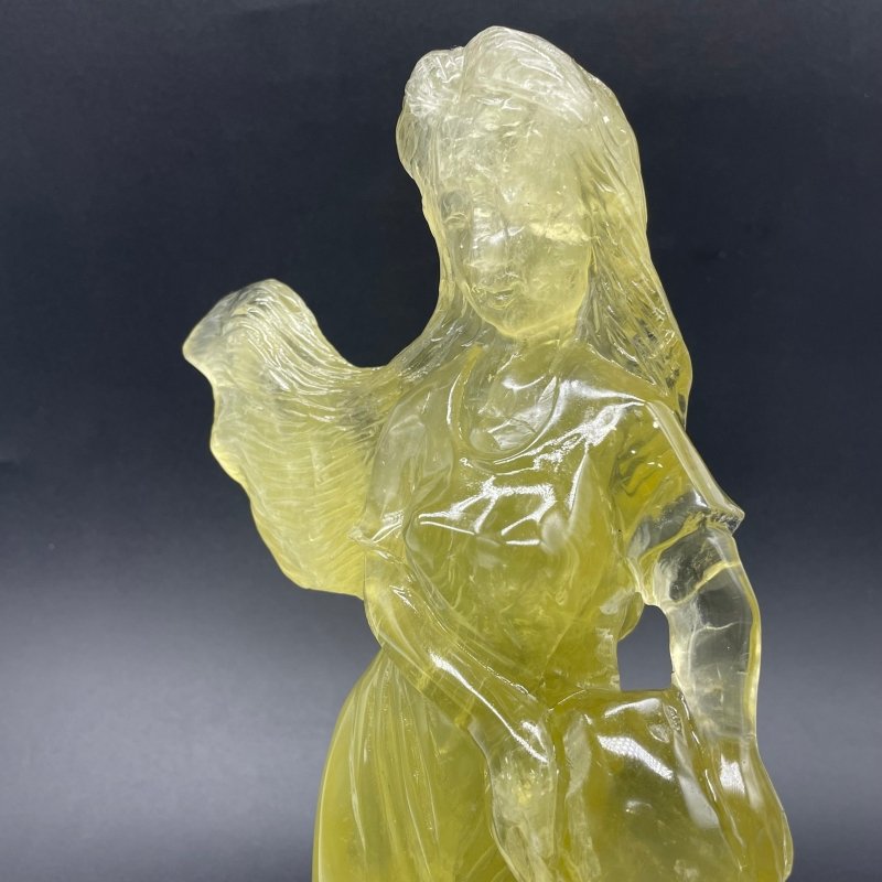 Citrine Goddess Girl Watering Flowers Carving -Wholesale Crystals