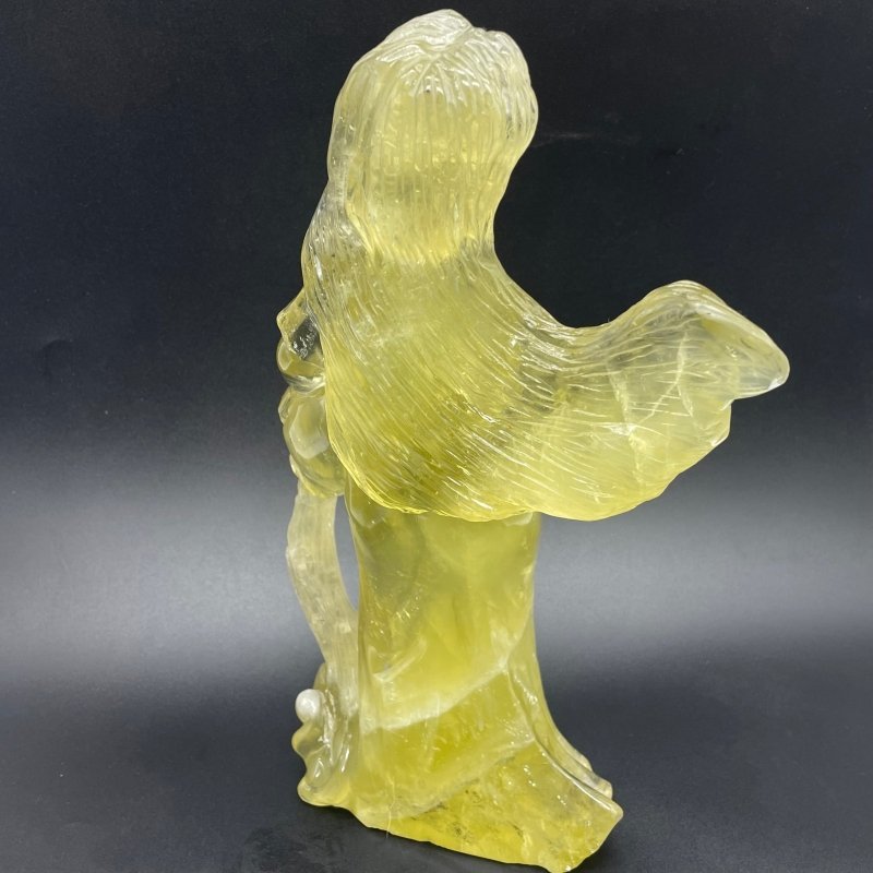 Citrine Goddess Girl Watering Flowers Carving - Wholesale Crystals