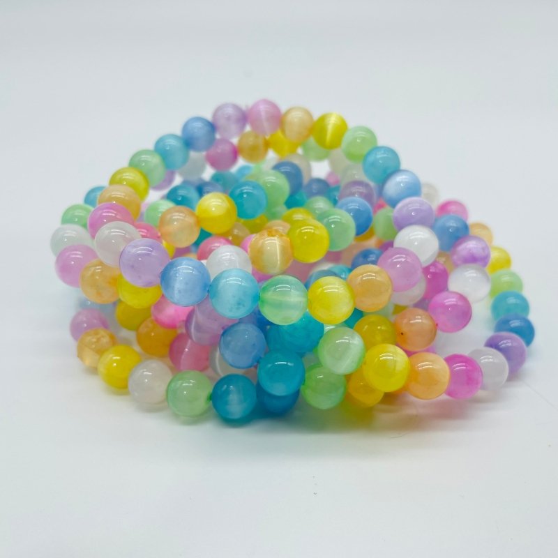 Colorful Aura Selenite Rainbow Bracelet Wholesale -Wholesale Crystals