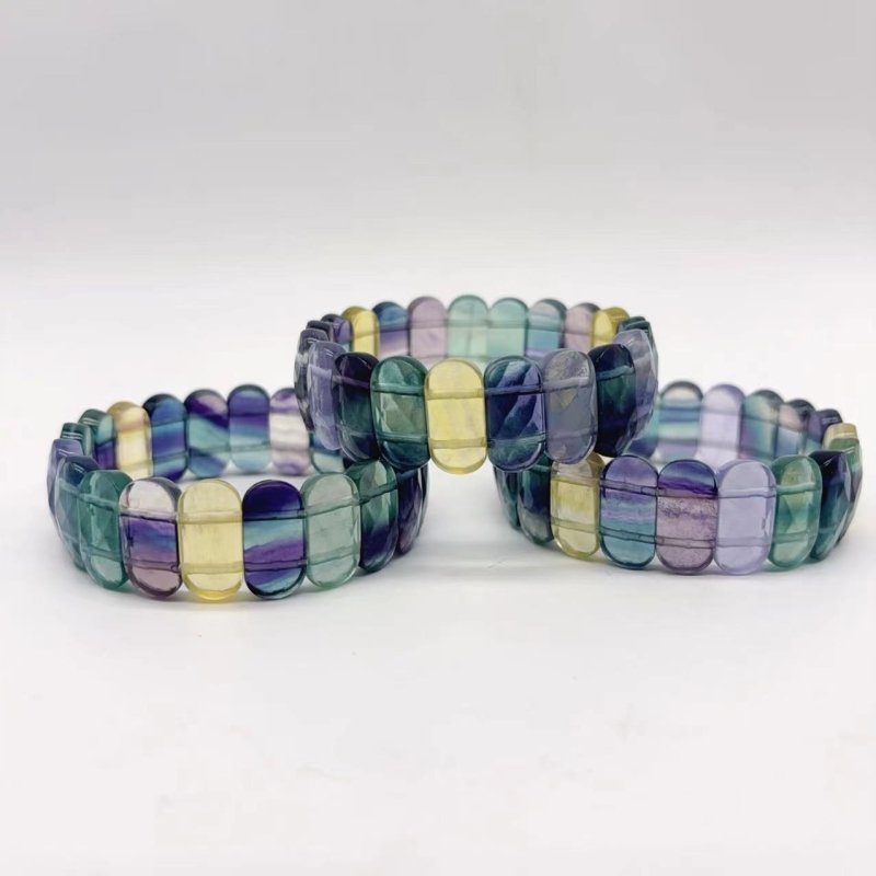 Colorful Rainbow Fluorite Elastic Bracelet Wholesale -Wholesale Crystals