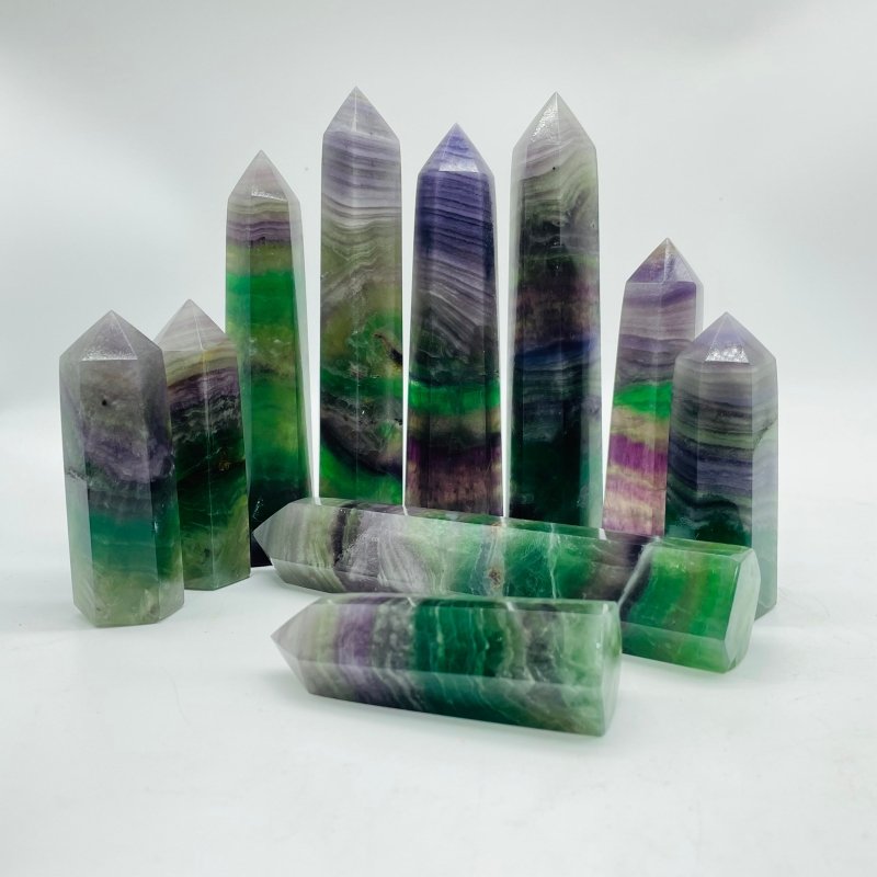 Colorful Silky Fluorite Point Wholesale -Wholesale Crystals