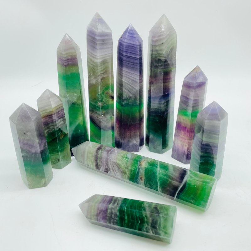 Colorful Silky Fluorite Point Wholesale -Wholesale Crystals