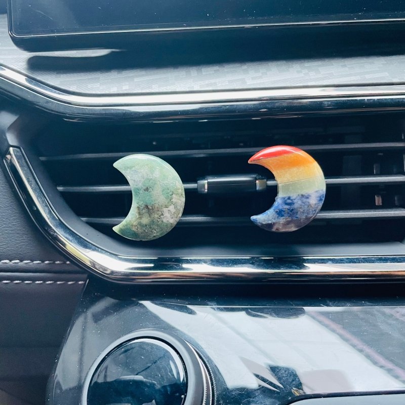 Crystal Car Air Vent Clips Moon 7 Chakra Stone Car Accessories -Wholesale Crystals