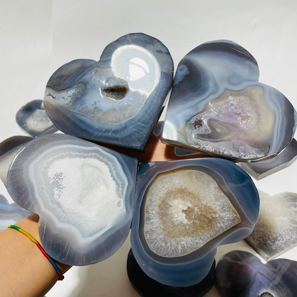 23 Pieces High Quality Large Geode Druzy Agate Heart -Wholesale Crystals