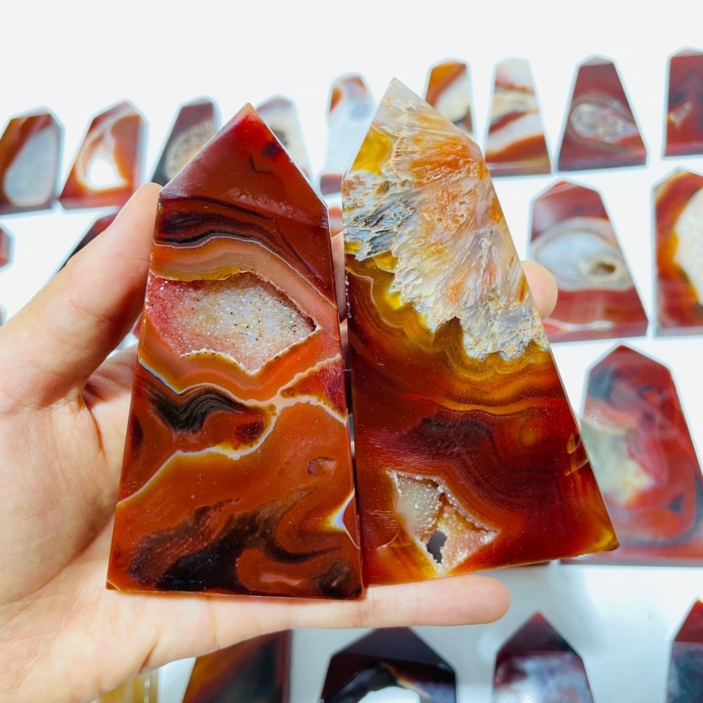 35 Pieces Carnelian Geode Tower Points -Wholesale Crystals