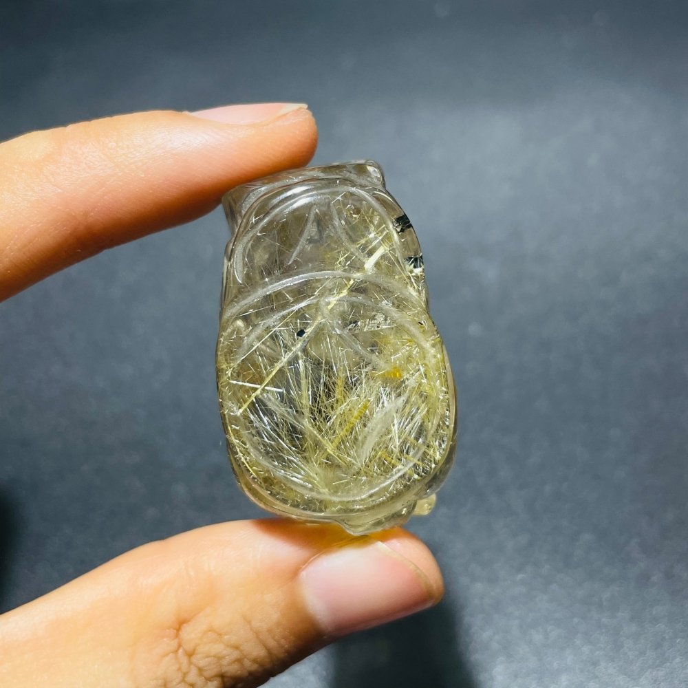 2 Pieces High Quality Golden Rutile Pi Xiu Carving -Wholesale Crystals