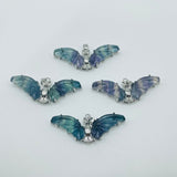 Fluorite Bat Carving Pendant Halloween Stone Bat Wholesale -Wholesale Crystals