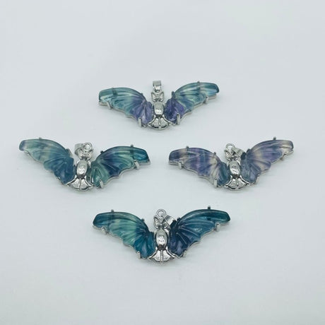 Fluorite Bat Carving Pendant Halloween Stone Bat Wholesale -Wholesale Crystals
