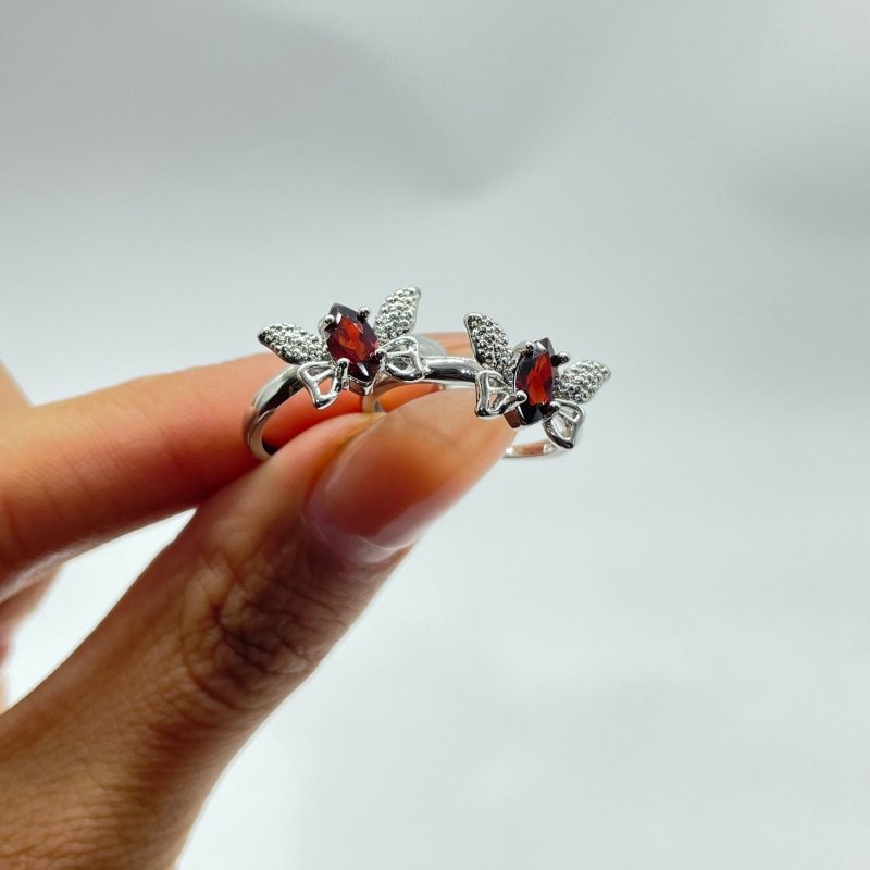 Garnet Cut Faceted Butterfly Ring Wholesale - Wholesale Crystals