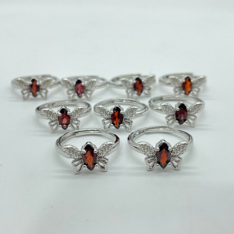 Garnet Cut Faceted Butterfly Ring Wholesale - Wholesale Crystals