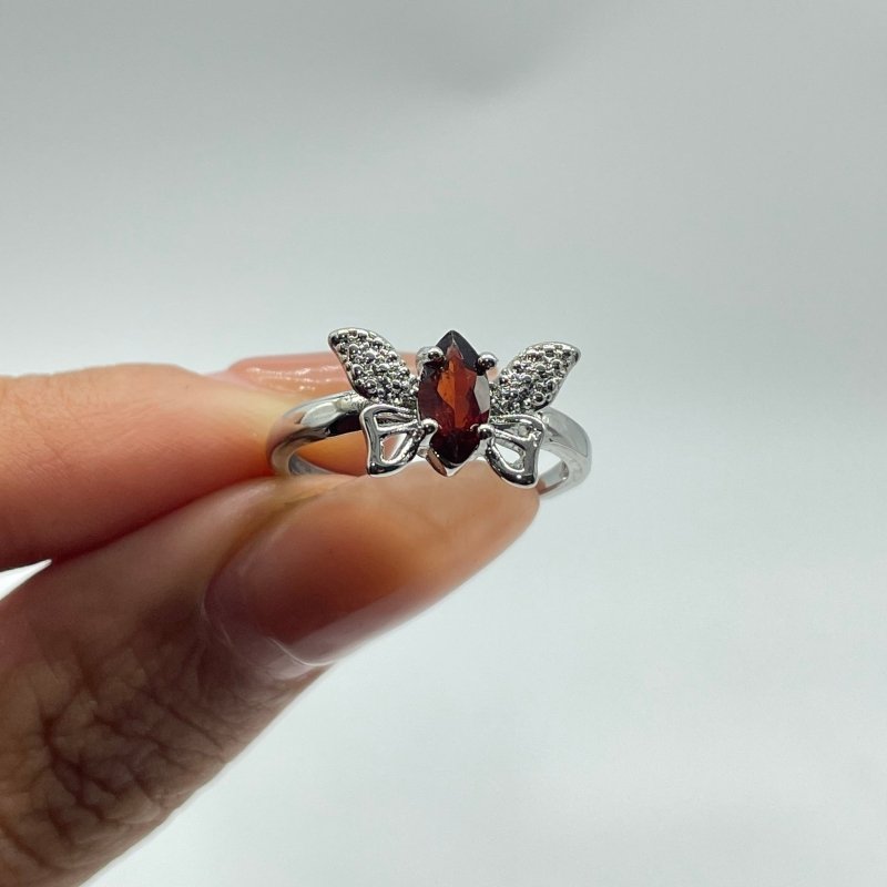 Garnet Cut Faceted Butterfly Ring Wholesale -Wholesale Crystals