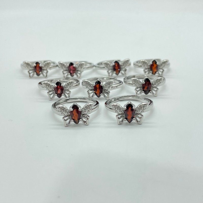 Garnet Cut Faceted Butterfly Ring Wholesale - Wholesale Crystals