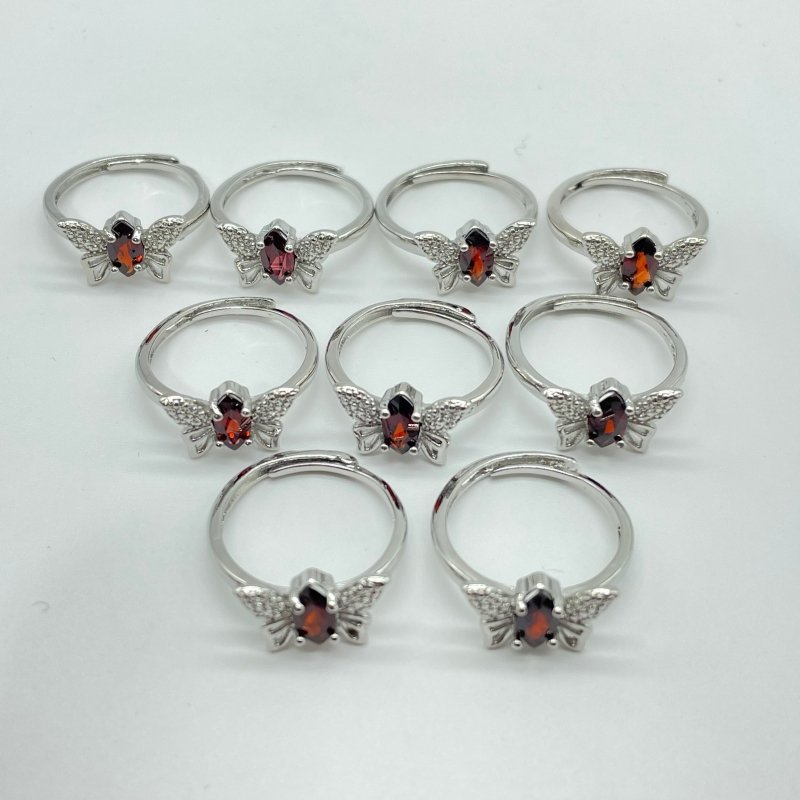 Garnet Cut Faceted Butterfly Ring Wholesale - Wholesale Crystals