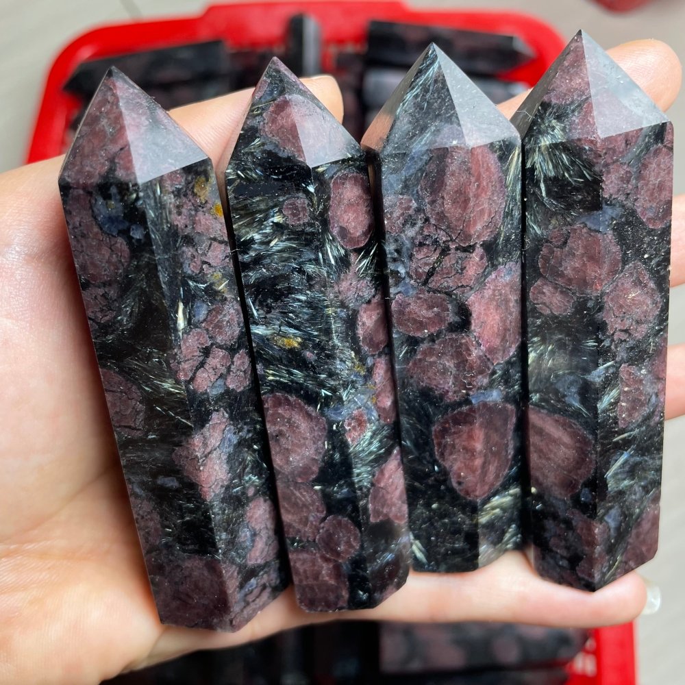 Garnet Mixed Astrophyllite Tower Point Wholesale -Wholesale Crystals