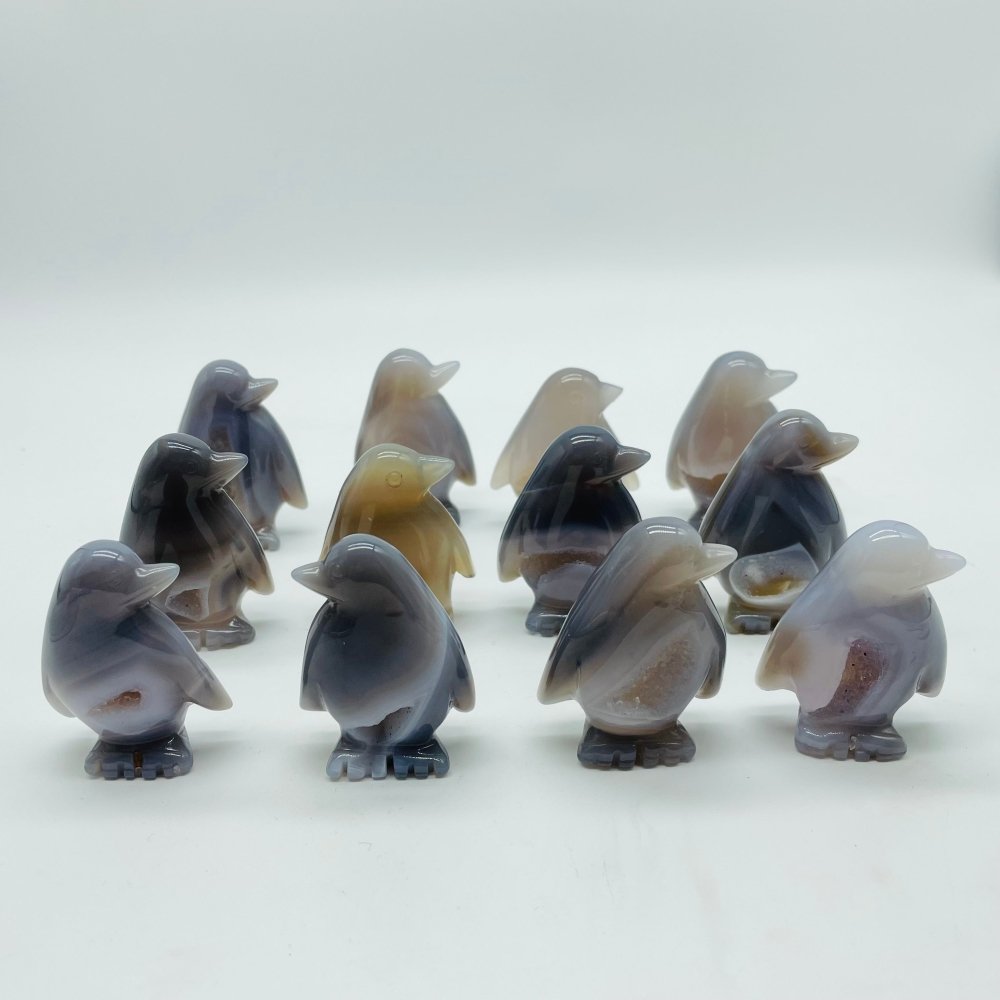 Geode Druzy Agate Penguin Carving Wholesale -Wholesale Crystals