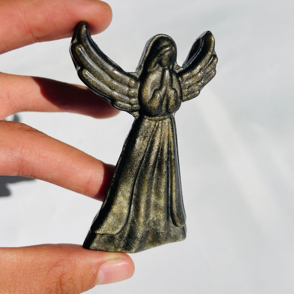 Gold Sheen Obsidian Angel Carving Wholesale -Wholesale Crystals