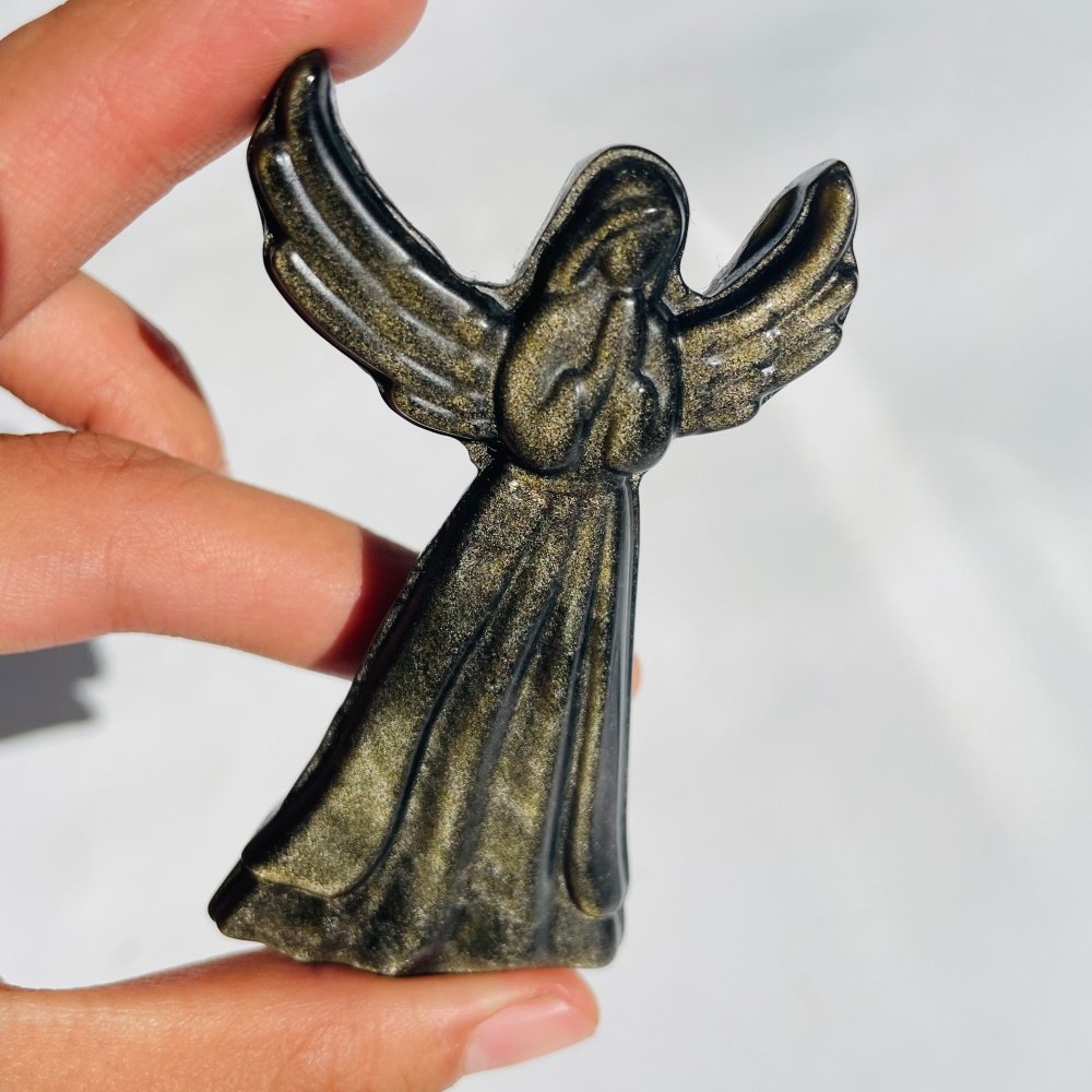 Gold Sheen Obsidian Angel Carving Wholesale -Wholesale Crystals