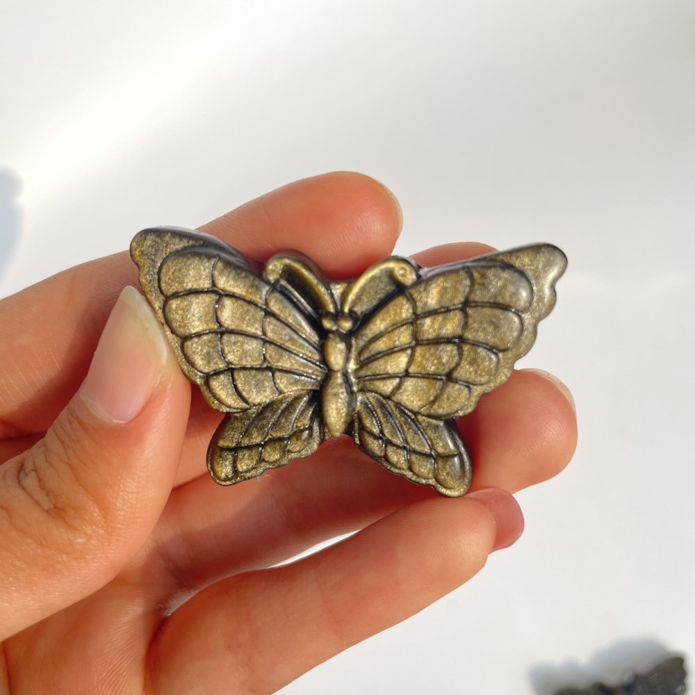 Gold Sheen Obsidian Butterfly Carving Wholesale -Wholesale Crystals