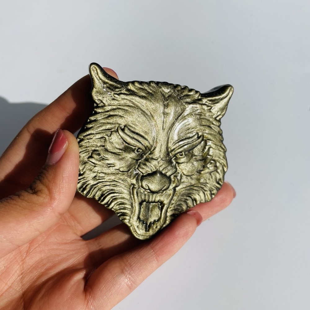 Gold Sheen Obsidian Carving Lion Wholesale -Wholesale Crystals