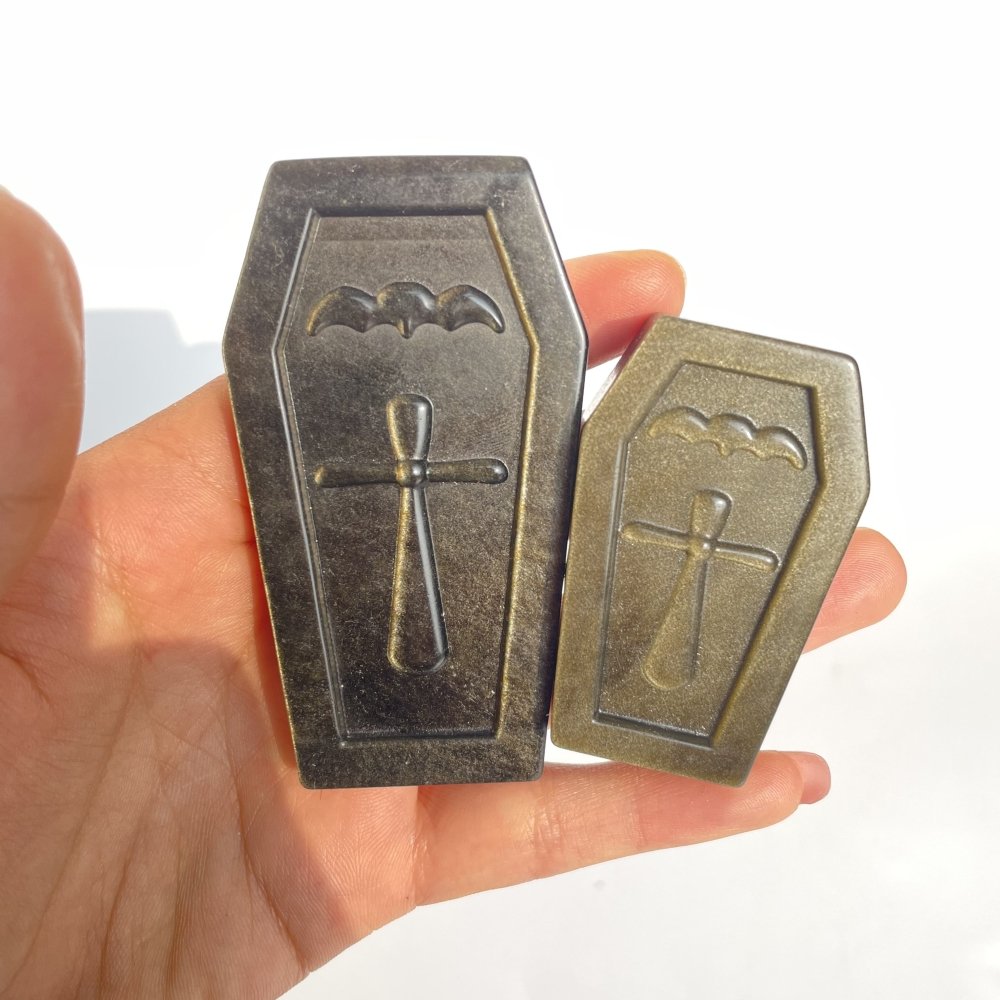 Gold Sheen Obsidian Coffin Carving Wholesale -Wholesale Crystals