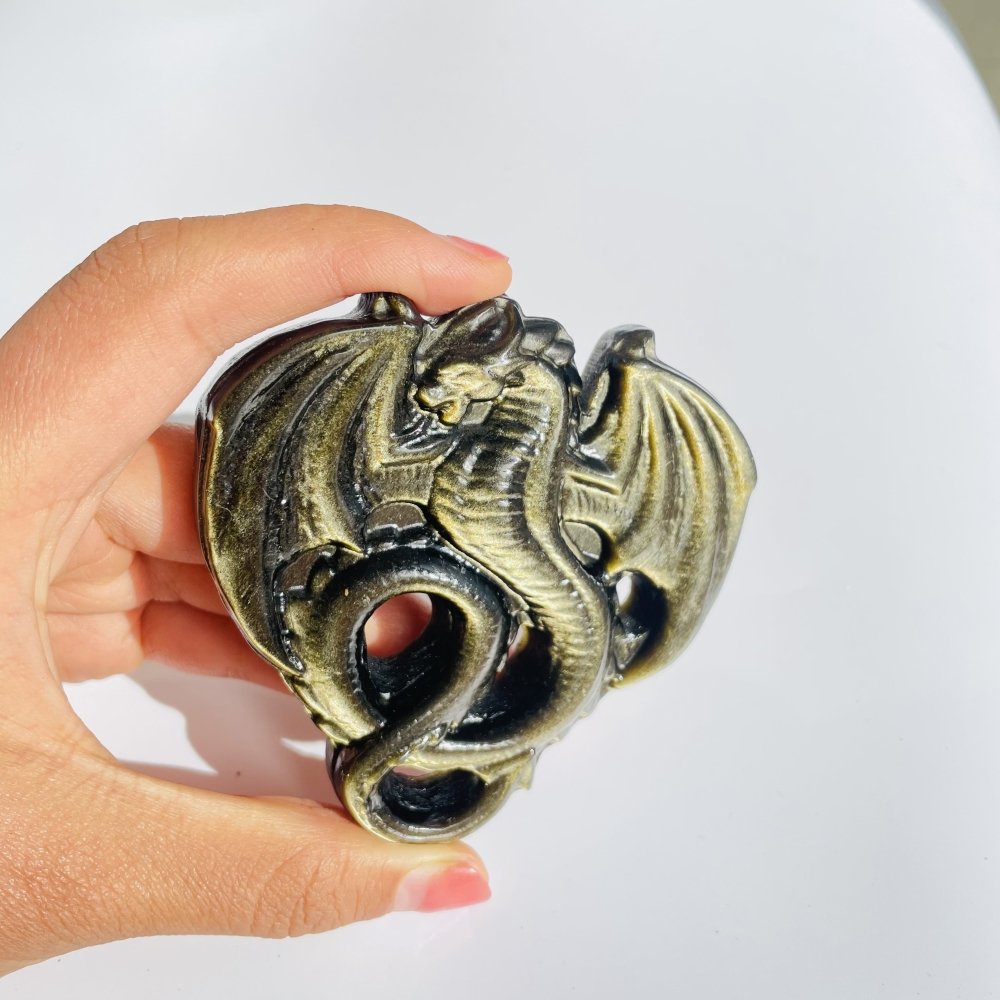 Gold Sheen Obsidian Dragon Carving Wholesale -Wholesale Crystals